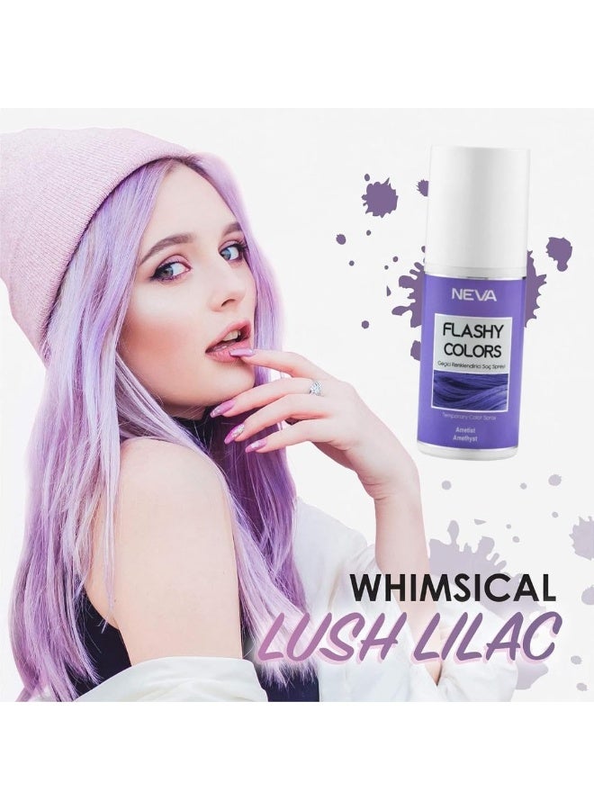 NEVA Flashy Hair Colors Temporary Hair Color Spray - 75ml - AMETHYST - Image 5